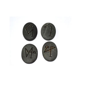 Black Agate Embossed & Engraved Arch Reiki Set Natural Semi-Precious <b>Stone</b> <b>Crafts</b> - Product Image 1