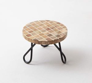Black Metal Frame <b>Cake</b> <b>Stand</b> with Natural Wooden Top Shape Hotel Restaurant Decor <b>Cake</b> Tools <b>Set</b> for Serving Desserts - Product Image 3