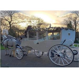 Carruaje de caballos vintage blanco AC Equipado Carruaje de caballos Fabricante Carruaje de caballos blanco cubierto real - Product Image 1