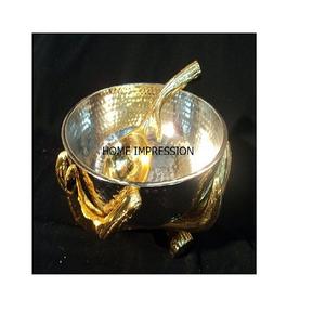 Nickle Plated Top Quality Indian Handcraft Selling Antler Base Aluminium <b>Silver</b> Plated Fruit <b>Bowl</b> for Serving Food and Snack - Product Image 2