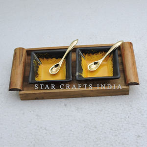 Bandeja de madera para servir con cubierta de corteza, juego de cuencos de 12x6 pulgadas, platos y platos para sopa, juego de vajilla para restaurante de Hotel - Product Image 6