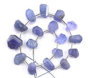 Gema Natural de tanzanita de la mejor calidad, cuentas de pepitas facetadas, fabricación de joyas, 17 piezas - Product Image 1