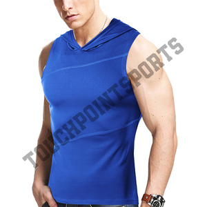 Débardeur et sweat à capuche pour hommes, vente en gros, 100% jersey de coton, couleur unie, t-shirt sans manches - Product Image 2