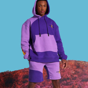 Ensemble de survêtement décontracté unisexe été 2021-22, deux pièces, avec logo personnalisé, sweat à capuche et short, couleur unie, 100% polyester, séchage rapide - Product Image 1