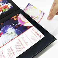 Porte-menu LED rétroéclairé rechargeable en gros, support de menu lumineux 2 pages, livre de menu lumineux