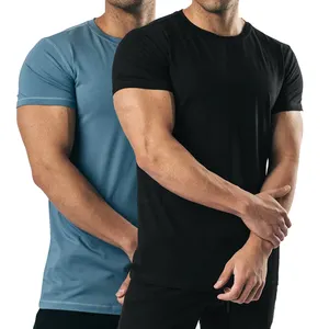 Super Cotton/Spandex Fabric Gym T-Shirt、Summer Bodybuilding Training T-Shirt、Custom Muscle Fitness Top