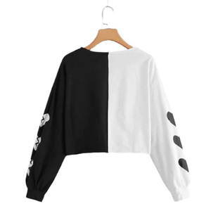 Sudaderas con capucha para mujer y niña, croptop negro de gran tamaño, venta al por mayor - Product Image 3