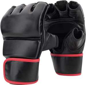Gants de boxe demi-doigt sur mesure de haute qualité PU et cuir de vachette tailles 8oz et 12oz pour l'entraînement et le combat - Product Image 1