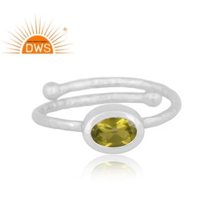 Hecho a mano 925 plata esterlina fina peridoto natural piedra preciosa anillo apilable fabricante de joyas - Product Image 4