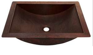 Évier de salle de bain en cuivre, évier Unique Design marbré, à la mode - Product Image 3