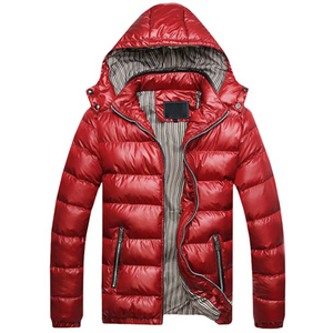 Premium Quality Men's Hooded Puffer Jacket Winter Warm Standard Thickness Casual Breathable Windproof Eco-Friendly Outerwear - Product Image 5