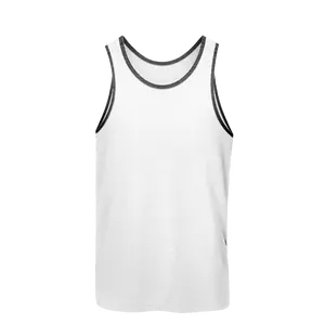 Custom logo Print Cotton Men's G-unit Style Tank Tops fitness Square Cut Muscle Rib Singlet Men