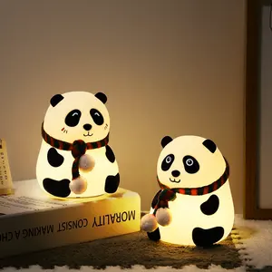 Lampu Malam Silikon LED Hewan, Warna Kartun Berubah Lampu Samping Tempat Tidur Panda