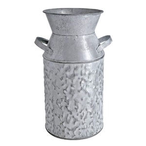 Handmade Luxury Metal Planter <b>Vase</b> <b>Vintage</b> Galvanized Iron Flower Holder for Home Garden Decor Floor <b>Vase</b> Wholesale - Product Image 2
