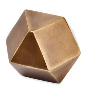 Papel decorativo geométrico de bronze, peso de papel decorativo em metal branco e de alta qualidade