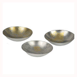 Juego de 3 Accesorios para el Hogar, Vajilla, Tazón para Servir Frutas, Acabado Antiguo, Tazón de Aluminio para Servir Frutas - Product Image 1