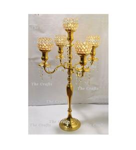 Candelabros de metal y cristal, candelabros de tamaño y forma personalizados para accesorios de decoración de hogar y boda - Product Image 6