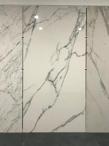Calacutta Bianco กระเบื้องปูพื้นลายหินอ่อนสีขาวขนาด1600x3200มม. สำหรับผนังห้องรับประทานอาหารห้างสรรพสินค้า