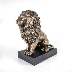 Nirmala Handicrafts - Estatua de León Sentado sobre una Pata de Poliresina, Diseño Vaastu, Decoración para el Hogar y la Oficina, Obra de Arte de Rajasthan Hecha a Mano - Product Image 1