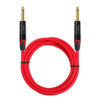 Kabel Emas 6.35mm (1/4) TRS ke 6.35mm (1/4) TRS Kabel Koaksial Male to Male dengan Pelindung Jalinan untuk Gitar Listrik Gitar Bass