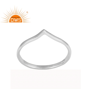Anillo apilable hecho a mano en forma de V, proveedor de joyería, anillo de Plata de Ley 925 sólida, fabricante de joyería - Product Image 1