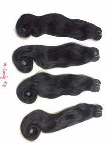 Extensions de tissage de cheveux humains vierges Remy de haute qualité pointe bouclée Double trame à la Machine couleur claire prix de gros vietnamien - Product Image 6