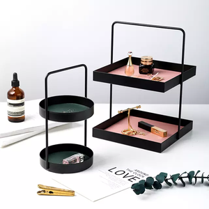 Assiette à fruits double couche avec poignée Construction métallique durable - Product Image 2