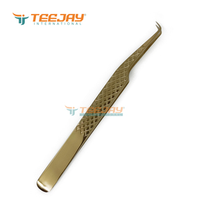 แหนบต่อขนตา TEEJAY Plasma Gold ปลายโค้ง 90 องศา ขนาด 7 มม. ทำจากสแตนเลสสตีล ป้องกันแม่เหล็ก ปลายเรียบ แยกขนตาได้ดี แหนบเพชร - Product Image 6