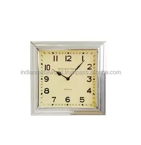 stainless steel square shape clock for home decor