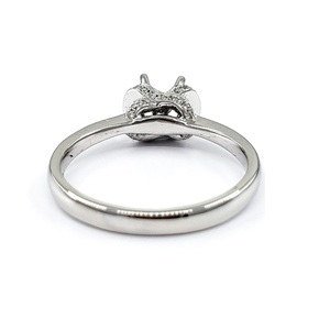 HongKong Venta caliente Diseño personalizado 18K Oro blanco sólido Real Diamond Solitaire 0.8cts Centro Semi Mount Anillo de compromiso para mujeres - Product Image 3