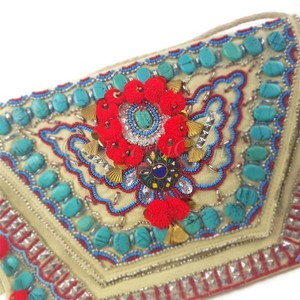 Seitarini-pochette à perles en coton indien, banane pour femmes, sacs à main, travail en pierre - Product Image 3