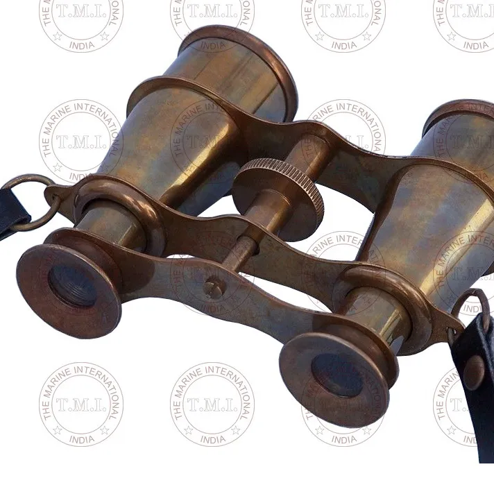 Antique Vintage Nautical Brass Binocular 3" Collectible Marine Gift Brown Antique The Royal Antique Vintage Brass Telescope