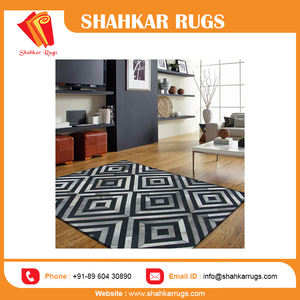 Prix de gros Vente en gros Cristal Cheveux noirs sur cuir Tapis modernes en cuir Tapis au meilleur prix - Product Image 2