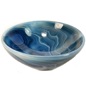 Tazón de piedra natural para decoración, Gema de Aguamarina azul, Ágata y ónix, producto de tazón de cristal - Product Image 4