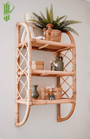 Hot Selling Rattan Blumentöpfe Holz Lager regal Display Racks