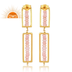925สเตอริงเงินธรรมชาติสีชมพูโอปอลอัญมณีต่างหูห้อยสำหรับผู้หญิงเครื่องประดับสำหรับผู้หญิงของขวัญสำหรับผู้หญิงสำหรับเธอ - Product Image 1