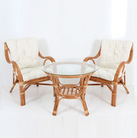 Ensemble de salle à manger Makita en rotin naturel moderne, chaise empilable pour l'intérieur