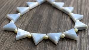 Good Quality 21 Piece Natural <b>Blue</b> <b>Opal</b> Gemstone Faceted Trillion Shape Briolette Beads Makaing Handmade Jewelry Wholesale - Product Image 3