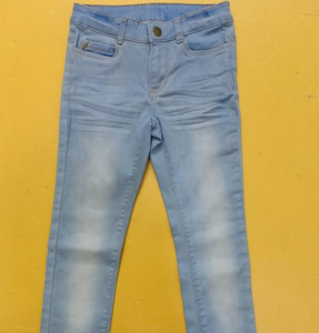 Lote de envío cancelado: Pantalones vaqueros casuales de algodón para niña, de marca, con cintura media, elásticos y con botones, stock de Bangladesh. - Product Image 1