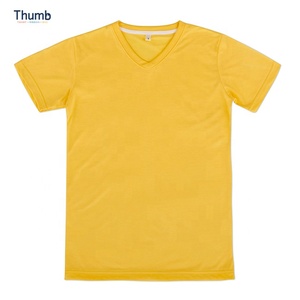 T-shirt en Polyester jaune à manches courtes pour impression par Sublimation, en Polyester/coton, décontracté, 100% Polyester, fabriqué en thaïlande - Product Image 2
