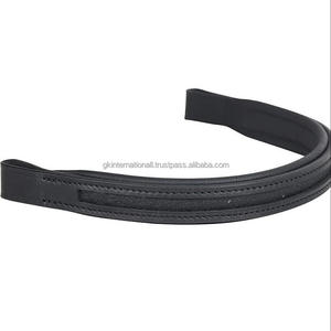 Banda para cejas de caballo de canal vacío, banda para cejas de caballo de cuero cocido completo con relleno suave de vaca, color marrón y negro, venta al por mayor - Product Image 1