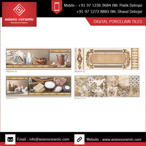 Venta caliente de fábrica Nuevo diseño Acabado brillante Azulejos de pared de cerámica digital 250x750mm para salón de banquetes. - Product Image 3