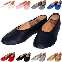 Zapatillas de ballet suaves transpirables y antideslizantes para niñas y niños, zapatos de gimnasia de baile rojo rosa azul