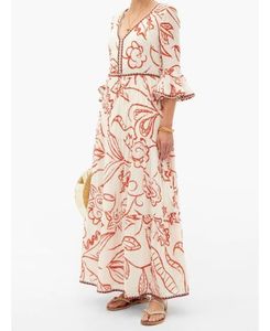 Vestido largo de verano con estampado de Cachemira, manga larga, escote en V, musulmán, 2020 - Product Image 1