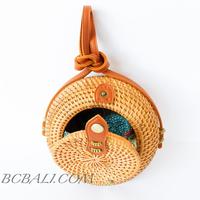 Sacs en rotin de Bali Bcbali.com en gros pour femmes, design vintage en forme de boule, bandoulière faite à la main, tissé à la main, motif dessin animé, fermeture à clips, le meilleur