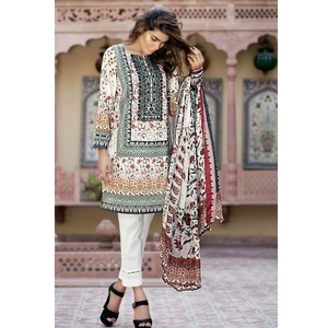 Fabolous ชุดเดรสสีส้ม2ชิ้นสำหรับผู้หญิง,ชุดสนามหญ้าชุดสูทปากีสถานสำหรับฤดูร้อนและฤดูหนาวสไตล์อินเดีย - Product Image 5