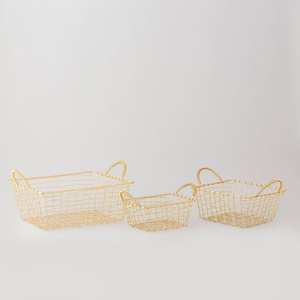 Cestas de alambre de Metal para decoración del hogar, cestas de almacenamiento de tela con forma de bandeja superior para mesa - Product Image 6