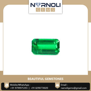 Pierre précieuse à facettes en forme d'octogone d'émeraude, pierre naturelle de couleur verte - Product Image 6