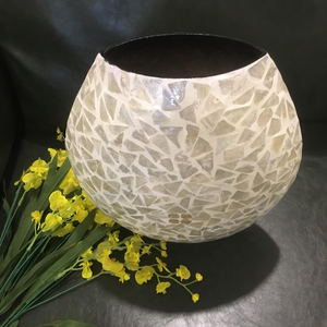 Seashell inlay <b>vase</b>, modern <b>vase</b> from Vietnam, original <b>vase</b> now on sale - Product Image 4
