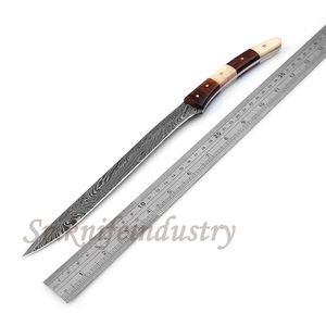 13 Inches New Style Custom Hand Forged Damascus Fillet <b>Chef</b> knife With leather Sheath cover (smk1591) - Product Image 3